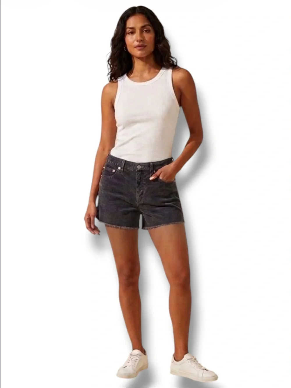 GAP Shorts Gray Corduroy Cut Offs Frayed Raw Hem Casual Vacation Summer Size 6 🍭